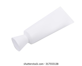 White dentifrice, toothpaste, cream, blank tube. Vector illustration