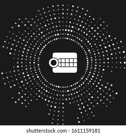 White Dentures model icon isolated on grey background. Dental concept. Abstract circle random dots. Vector Illustration