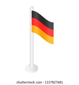 White desktop german flag icon. Isometric of white desktop german flag vector icon for web design isolated on white background