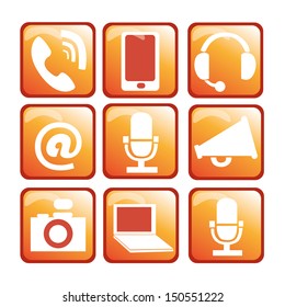 White Devices in Orange boxes with borders