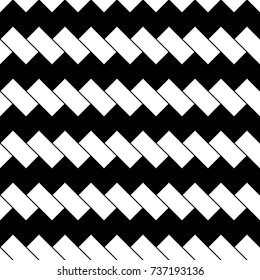 White diagonal dashes on black background. Seamless surface pattern with linear ornament. Angled strokes motif. Slanted stripes. Striped digital paper, textile print., page fill. Dashed lines vector.