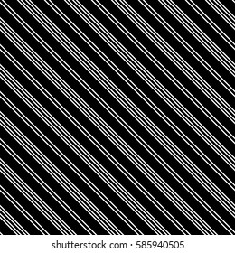 White diagonal lines. Striped wallpaper. Seamless surface pattern design with symmetrical linear ornament. Stripes motif. Digital paper for page fills, web designing, textile print. Vector art.