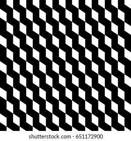 White diagonal rhombic lines on black background. Seamless surface pattern design with diamonds ornament. Rhombuses wallpaper. Lozenge motif. Digital paper for textile print, page fill, web designing.