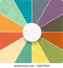 White dial on a segmented background