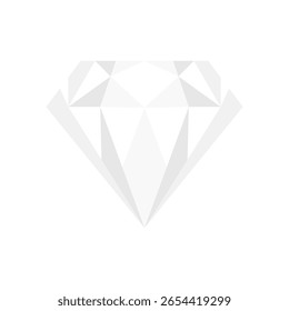 White Diamond Gemstone Vector Illustration