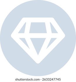 White Diamond Icon on Light Blue Circle