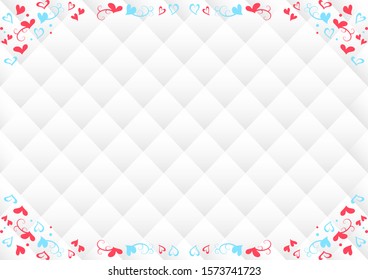white diamond kilt pattern and colorful heart background