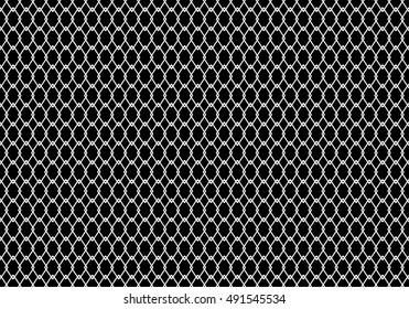White diamond mesh on black isolated vector illustration.