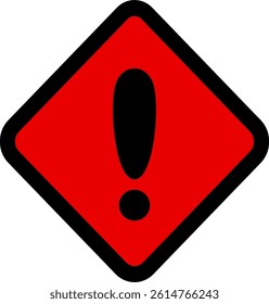 White Diamond Shaped Caution Sign Symbol