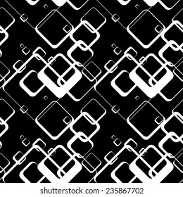 White diamonds of different sizes on a black background.