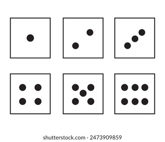 White dice with black dots on a white background