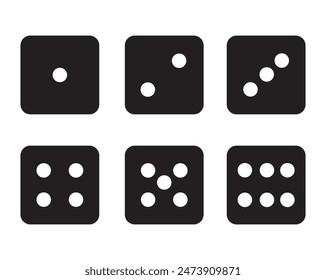 White dice with black dots on a white background