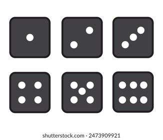 White dice with black dots on a white background