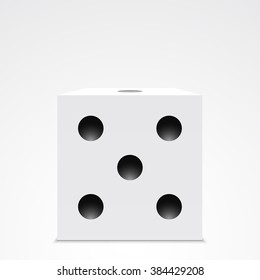 White dice. Cube. Vector illustration.