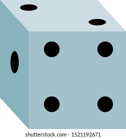 White dice, illustration, vector on white background.