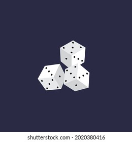 White dice, illustration, vector on a white background.