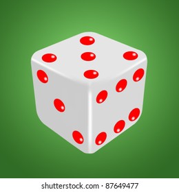White dice isolated on the green