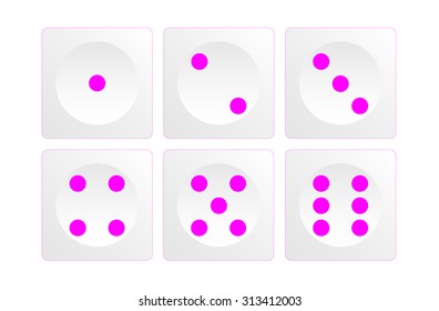white dice on white background - vector