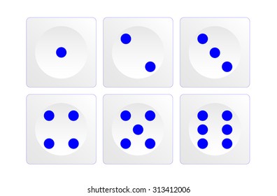 white dice on white background - vector