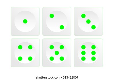 white dice on white background - vector