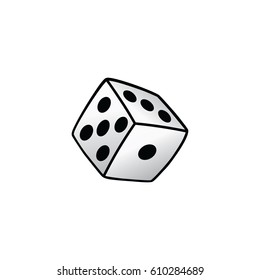 white dice risk taker gamble vector art illustration