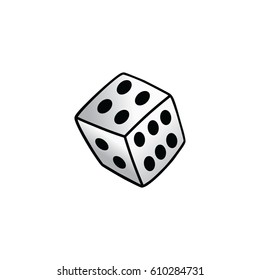white dice risk taker gamble vector art illustration