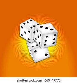 White Dice. Vector Illustration