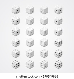 White dice vector set