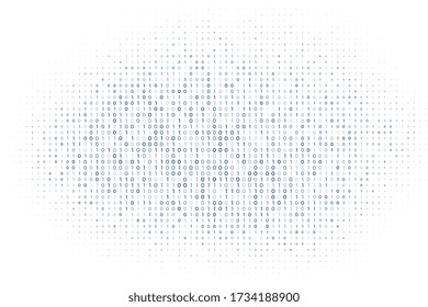 white digital matrix of binary code numbers background