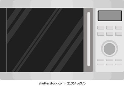 White digital microwave, illustration, vector on a white background.