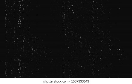 White digital noise on a dark background. Image of a faulty satellite television broadcast. Vector illustration.