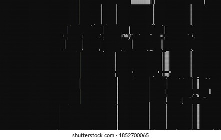 White digital noise on a dark background. Abstract glitch texture background. Vector illustration.