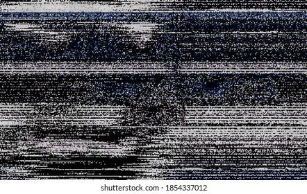 White digital noise on a dark background. Abstract glitch texture background. Vector illustration.