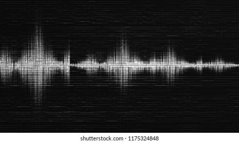 White Digital Sound Wave on Black Background,technology and earthquake wave  diagram concept,design for Technology  and science,Vector Illustration.