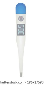 White digital thermometer. vector illustration