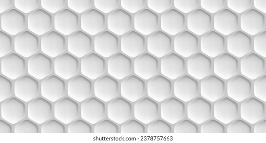 White dimple background with imitation of golf ball texture with honeycomb order. Abstract sport seamless pattern. Vector illustration