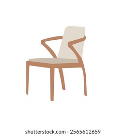 white dining chair isolated on white background