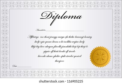 White Diploma Template.