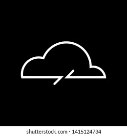 White direction arrows for transfer, sync, migration data. traffic bridge or exchange with cloud concept. linear logo icon  design isolated on black background. Suitable for web landing page
