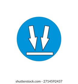 white direction icon down pict