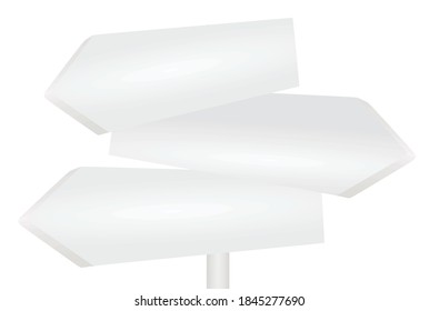 White direction signs. vector illustration