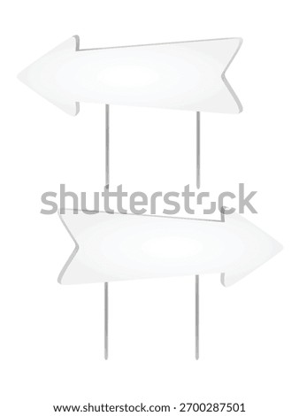 White direction signs. vector illustration