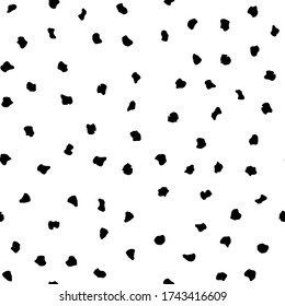 White Dirty Fur. Dalmatian Dog Pattern. Black Animal Effect. Isolated Dot. Animal Brush. Giraffe Spray Blob. Leopard Pattern. Seamless Ink Background. Animal Blot. Dirty Blot. Seamless Paint Texture