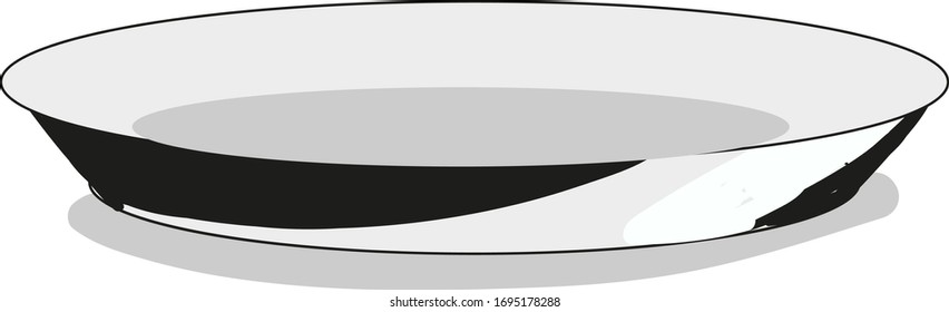 Plato blanco, ilustración, vector sobre fondo blanco