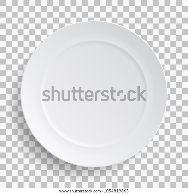 White dish plate\
isolated on transparent background. Kitchen dishes for food,\
kitchen, porcelain dishware. Vector illustration for your product,\
tableware design\
element.