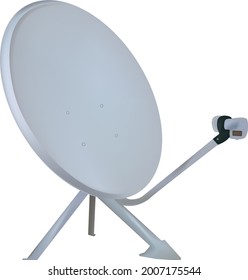 white dish satellite antenna vector