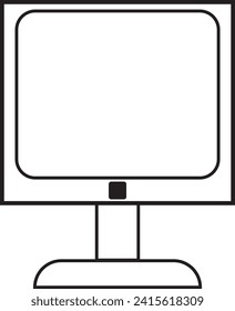 White display monitor icon vector asset