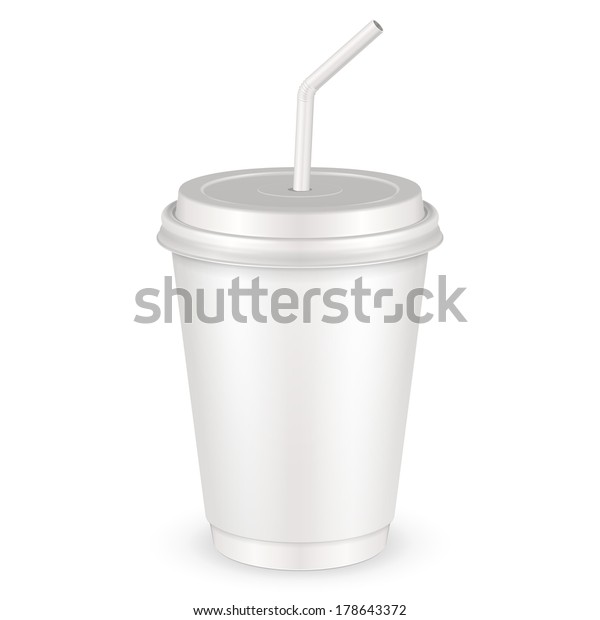 disposable paper cups with lids and straws