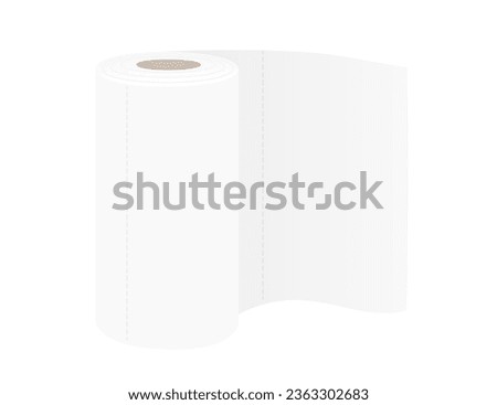 White disposable towel for kitchen usage vector illustration isolated on white background