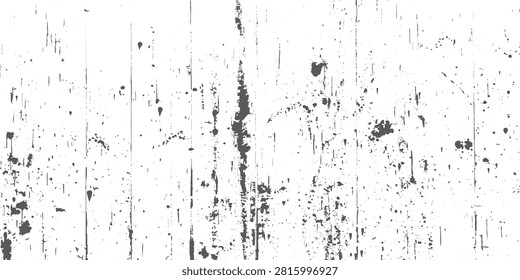 White distressed grunge wall texture with black paint drips, scratched surface, weathered stains, minimalist monochrome, vintage industrial background design vector.	